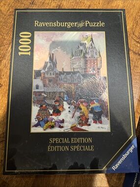 Ravensburger Black Box 1000-Piece Winter Village Puzzle with Colorful Figures